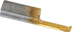 HORN - 0.118" Min Bore Diam, 0.394" Max Bore Depth, 2.3mm Shank Diam, Profile Boring Bar - 0.008" Corner Radius, Right Hand Cut, Solid Carbide, TiN Finish - Exact Industrial Supply