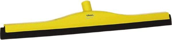 Vikan - 24" Foam Rubber Blade Bench Squeegee - Double Edge, Yellow, Plastic Holder - Benchmark Tooling