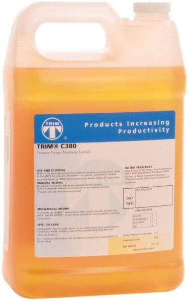 Master Fluid Solutions - Trim C380, 1 Gal Bottle Grinding Fluid - Synthetic, For Machining - Benchmark Tooling