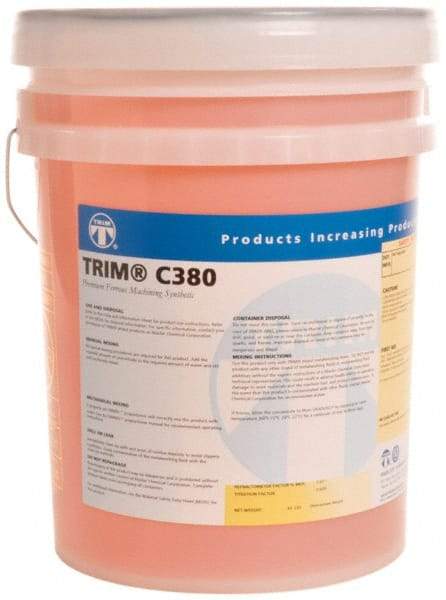 Master Fluid Solutions - Trim C380, 5 Gal Pail Grinding Fluid - Synthetic, For Machining - Benchmark Tooling