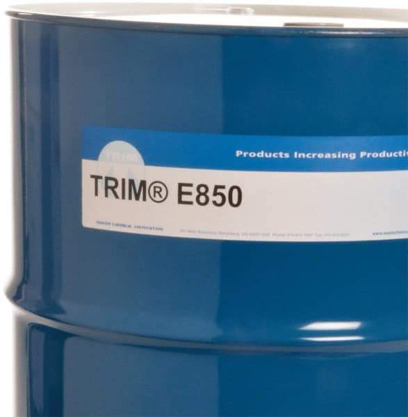 Master Fluid Solutions - Trim E850, 54 Gal Drum Cutting & Grinding Fluid - Water Soluble, For Cutting, Grinding - Benchmark Tooling