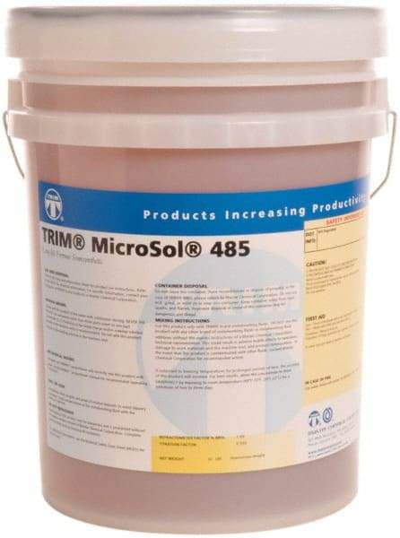 Master Fluid Solutions - Trim MicroSol 485, 5 Gal Pail Cutting & Grinding Fluid - Semisynthetic, For Machining - Benchmark Tooling