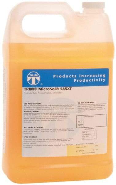 Master Fluid Solutions - Trim MicroSol 585XT, 1 Gal Bottle Cutting & Grinding Fluid - Semisynthetic, For Machining - Benchmark Tooling