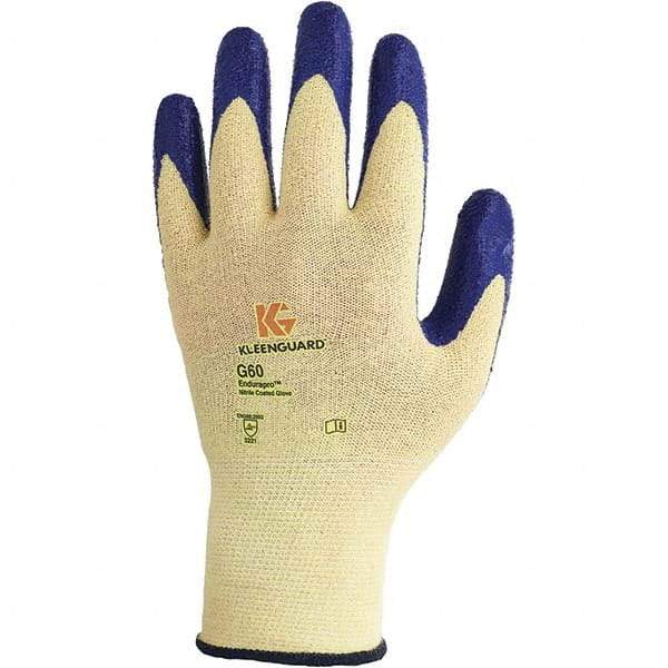 KleenGuard - Size M (8), ANSI Cut Lvl 2, Abrasion Lvl 3, Nitrile Coated Kevlar Cut Resistant Gloves - 8.7" Long, Palm Coated, Kevlar Lining, Yellow, Paired - Benchmark Tooling