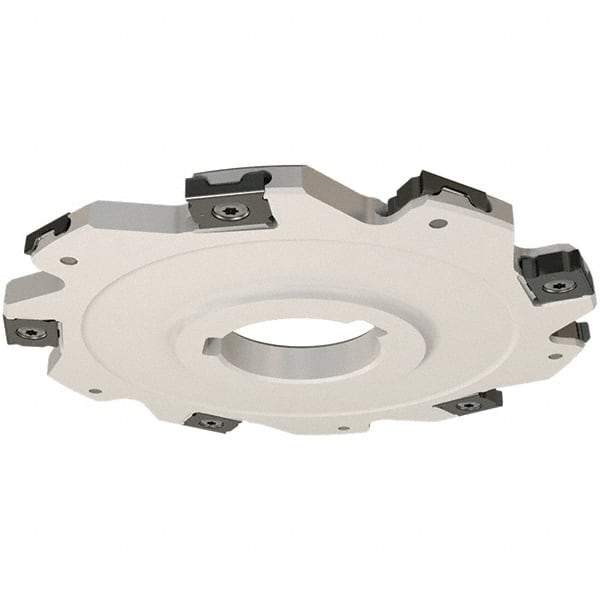 Iscar - Arbor Hole Connection, 0.118" Cutting Width, 36.5mm Depth of Cut, 125mm Cutter Diam, 32mm Hole Diam, 16 Tooth Indexable Slotting Cutter - SDN Toolholder, LNET Insert, Right Hand Cutting Direction - Benchmark Tooling