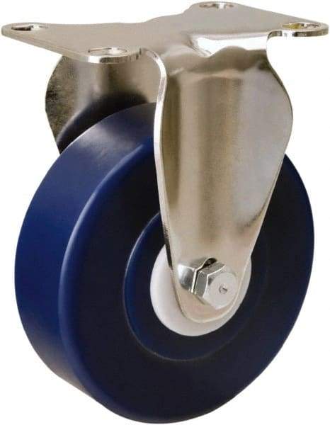 Hamilton - 4" Diam x 1-1/4" Wide x 5-1/8" OAH Top Plate Mount Rigid Caster - Polyurethane, 325 Lb Capacity, Delrin Bearing, 2-3/8 x 3-5/8" Plate - Benchmark Tooling