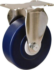 Hamilton - 4" Diam x 1-1/4" Wide x 5-1/8" OAH Top Plate Mount Rigid Caster - Polyurethane, 325 Lb Capacity, Delrin Bearing, 2-3/8 x 3-5/8" Plate - Benchmark Tooling
