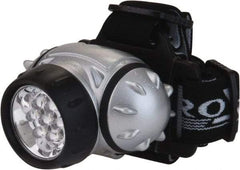 PRO-SAFE - White LED Bulb, 38 Lumens, Hands-free Flashlight - Gray Plastic Body, 3 AAA Alkaline Batteries Not Included - Benchmark Tooling