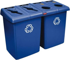 Rubbermaid - 92 Gal Blue Square Recycling Container - Plastic, 35" High x 53" Long x 24" Wide - Benchmark Tooling