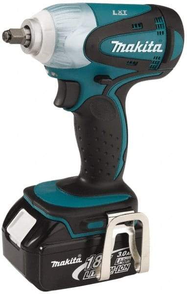 Makita - 3/8" Drive 18 Volt Pistol Grip Cordless Impact Wrench & Ratchet - 2,100 RPM, 155 Ft/Lb Torque, 2 Lithium-Ion Batteries Included - Benchmark Tooling