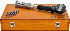 Mitutoyo - 4", 6" Deep, Electronic Bore Gage - Up to 0.002 (Narrow Range), 0.003 (Wide Range)mm Accuracy, 0.001mm Resolution, Data Output, Includes Indicator - Benchmark Tooling