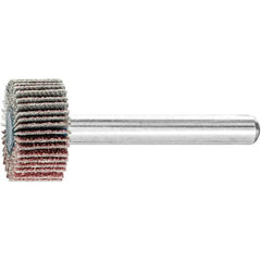 PFERD - 3/4" Diam x 3/8" Face Width, Aluminum Oxide Coated Mounted Flap Wheel - 1/4" Shank Mount, 80 Grit, 38,100 Max RPM - Benchmark Tooling