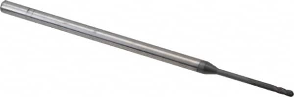 Niagara Cutter - 1/16" Diam, 3/16" LOC, 4 Flute Solid Carbide Ball End Mill - Diamond Finish, Single End, 3" OAL, 1/8" Shank Diam, Spiral Flute - Benchmark Tooling