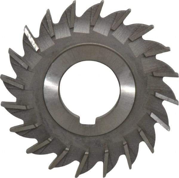 Made in USA - 3" Diam x 1/4" Width of Cut, 20 Teeth, Cobalt Side Milling Cutter - Straight Teeth, Uncoated - Benchmark Tooling