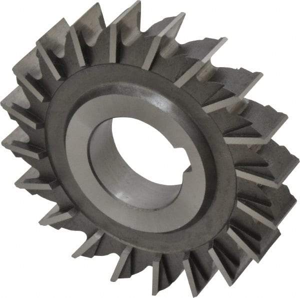 Made in USA - 3" Diam x 1/2" Width of Cut, 20 Teeth, Cobalt Side Milling Cutter - Straight Teeth, Uncoated - Benchmark Tooling