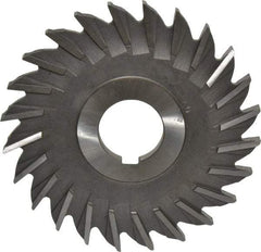 Made in USA - 4" Diam x 1/4" Width of Cut, 24 Teeth, Cobalt Side Milling Cutter - Straight Teeth, Uncoated - Benchmark Tooling