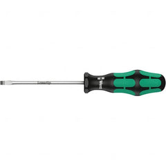 Wera - 6.5mm Blade Width, Slotted Screwdriver - 200mm Blade Length, Round Shank, Ergonomic Handle - Benchmark Tooling