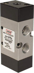 ARO/Ingersoll-Rand - 1/4" Inlet x 1/4" Outlet, Pilot Actuator, Spring Return, 2 Position, Body Ported Solenoid Air Valve - 0.7 CV, 4 Way, 140 psi, 122° Max Temp, 15° Min Temp - Benchmark Tooling