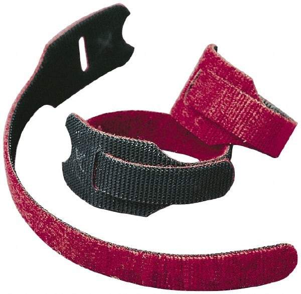 VELCRO Brand - 1440 Piece 3/4" Wide x 5" Piece Length, Self Fastening Tie/Strap Hook & Loop Strap - Perforated/Pieces Roll, Black - Benchmark Tooling