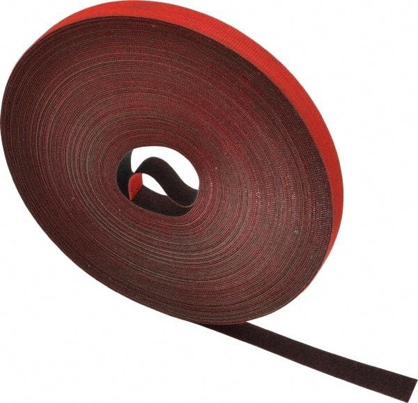 VELCRO Brand - 1/2" Wide x 25 Yd Long Self Fastening Tie/Strap Hook & Loop Roll - Continuous Roll, Red, Printable Surface - Benchmark Tooling