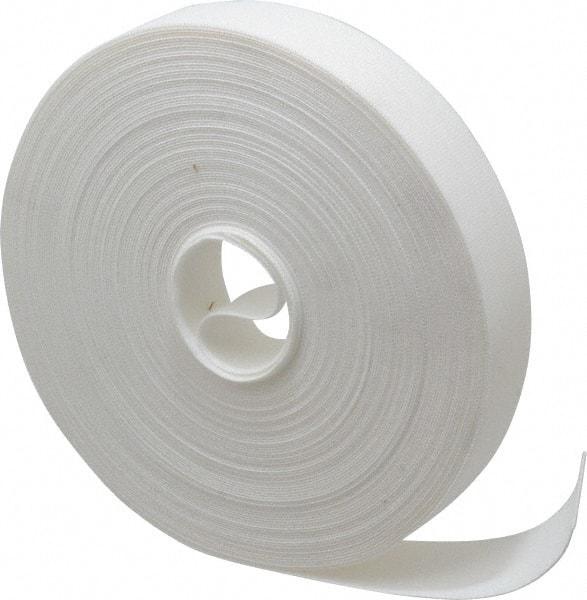 VELCRO Brand - 1" Wide x 25 Yd Long Self Fastening Tie/Strap Hook & Loop Roll - Continuous Roll, White, Printable Surface - Benchmark Tooling