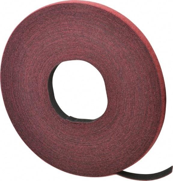 VELCRO Brand - 1/2" Wide x 25 Yd Long Self Fastening Tie/Strap Hook & Loop Roll - Continuous Roll, Cranberry, Fire Retardant, Printable Surface - Benchmark Tooling