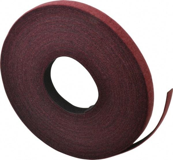 VELCRO Brand - 3/4" Wide x 25 Yd Long Self Fastening Tie/Strap Hook & Loop Roll - Continuous Roll, Cranberry, Fire Retardant, Printable Surface - Benchmark Tooling