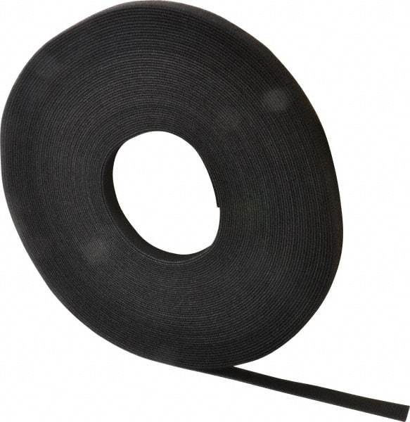 VELCRO Brand - 1/2" Wide x 25 Yd Long Self Fastening Tie/Strap Hook & Loop Roll - Continuous Roll, Black - Benchmark Tooling