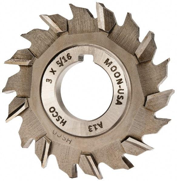 Made in USA - 3" Diam x 5/16" Width of Cut, 18 Teeth, Cobalt Side Milling Cutter - Staggered Teeth, Uncoated - Benchmark Tooling