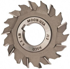 Made in USA - 3" Diam x 3/8" Width of Cut, 18 Teeth, Cobalt Side Milling Cutter - Staggered Teeth, Uncoated - Benchmark Tooling