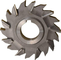 Made in USA - 4" Diam x 1/2" Width of Cut, 18 Teeth, Cobalt Side Milling Cutter - Staggered Teeth, Uncoated - Benchmark Tooling