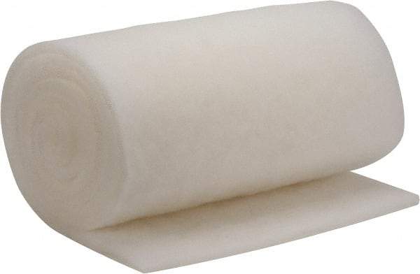 Made in USA - 15' Long x 25" Wide x 1" Thick Polyester Media Air Filter Media Roll - MERV 5, 85% Arrestance Efficiency, 500 FPM Max Air Flow, 0.14" wpg Init Resist, 1" wpg Final Resist, 30% Particle Capture Efficiency, Use with MSA - Benchmark Tooling