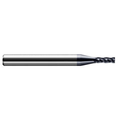 Miniature End Mills - Stub & Standard - 0.0600″ Cutter Diameter × 0.0900″ Length of Cut Carbide Square End Mill, 4 Flutes, AlTiN Coated - Exact Industrial Supply