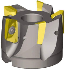 Kennametal - 8 Inserts, 6" Cut Diam, 2" Arbor Diam, 0.71" Max Depth of Cut, Indexable Square-Shoulder Face Mill - 0/90° Lead Angle, 2" High, EC18.., EP18.. Insert Compatibility, Through Coolant, Series Mill 1-18 - Benchmark Tooling