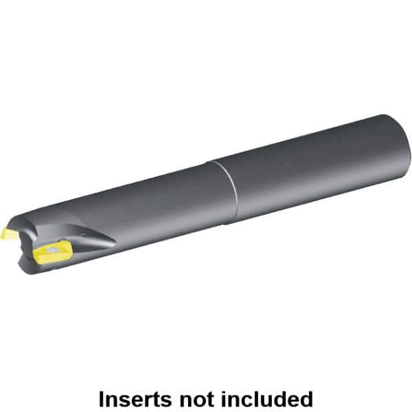 Kennametal - 1-1/2" Cut Diam, 14.3mm Max Depth of Cut, 1-1/4" Shank Diam, 10" OAL, Indexable Square Shoulder End Mill - E.. 14.. Inserts, Cylindrical Shank, 0° Lead Angle, Through Coolant, Series Mill 1-14 - Benchmark Tooling