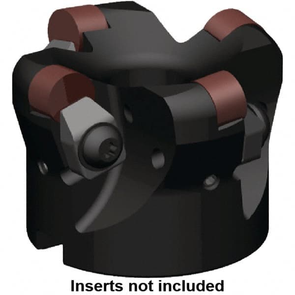 Kennametal - 63mm Cut Diam, 6mm Max Depth, 22mm Arbor Hole, 4 Inserts, RNGN 1207... Insert Style, Indexable Copy Face Mill - KSSR Cutter Style, 16,600 Max RPM, 50mm High, Series KSSR-RN - Benchmark Tooling