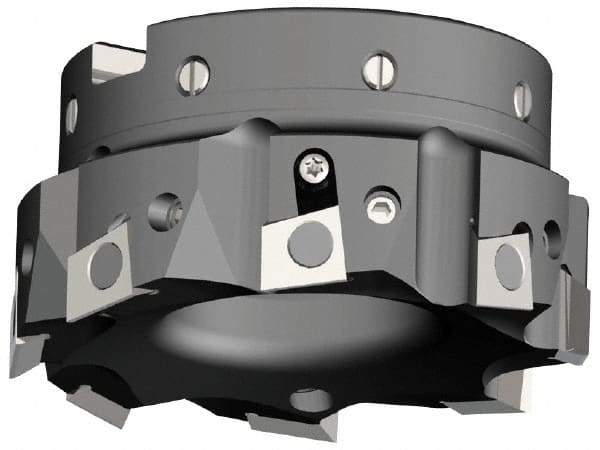 Kennametal - 2 Inserts, 1-1/2" Cut Diam, 1/2" Arbor Diam, 0.394" Max Depth of Cut, Indexable Square-Shoulder Face Mill - 0/90° Lead Angle, 1.57" High, BGHX 15L5... Insert Compatibility, Through Coolant, Series Fix-Perfect - Benchmark Tooling