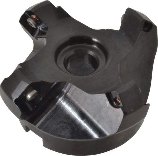 Kennametal - 62.99mm Cut Diam, 1" Arbor Hole, 6.6mm Max Depth of Cut, 45° Indexable Chamfer & Angle Face Mill - 4 Inserts, SEKT 1404... Insert, Right Hand Cut, 4 Flutes, Series KSSM - Benchmark Tooling