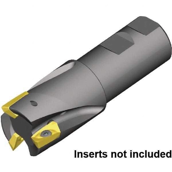 Kennametal - 1-1/2" Cut Diam, 1-1/4" Shank Diam, 4.53" OAL, Indexable Square Shoulder End Mill - Weldon Shank, 0° Lead Angle - Benchmark Tooling