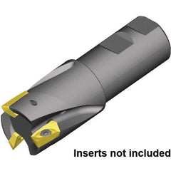 Kennametal - 1-1/2" Cut Diam, 1-1/4" Shank Diam, 4.53" OAL, Indexable Square Shoulder End Mill - Weldon Shank, 0° Lead Angle - Benchmark Tooling