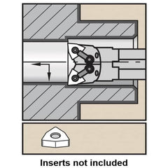 Kennametal - 1.81" Min Bore Diam, 14" OAL, 1-1/2" Shank Diam, A-MWLN-D Indexable Boring Bar - WN.. Insert, Screw or Clamp Holding Method - Benchmark Tooling