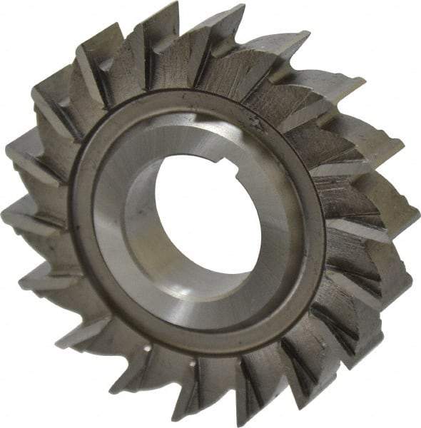 Made in USA - 2-1/2" Diam x 1/2" Width of Cut, 18 Teeth, High Speed Steel Side Milling Cutter - Straight Teeth, Uncoated - Benchmark Tooling