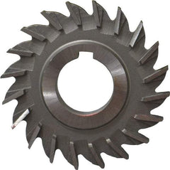 Made in USA - 3" Diam x 3/8" Width of Cut, 20 Teeth, High Speed Steel Side Milling Cutter - Straight Teeth, Uncoated - Benchmark Tooling