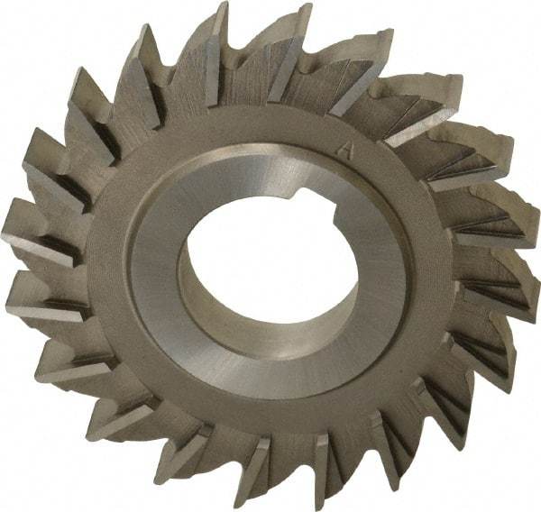 Made in USA - 3" Diam x 7/16" Width of Cut, 20 Teeth, High Speed Steel Side Milling Cutter - Straight Teeth, Uncoated - Benchmark Tooling