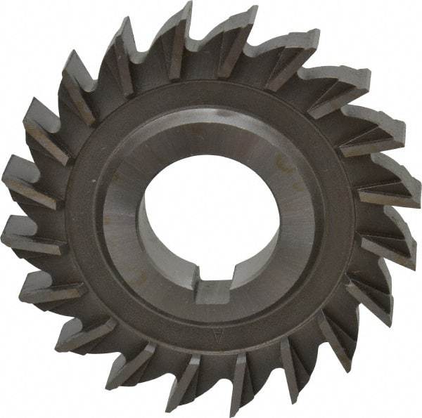 Made in USA - 3" Diam x 1/2" Width of Cut, 20 Teeth, High Speed Steel Side Milling Cutter - Straight Teeth, Uncoated - Benchmark Tooling