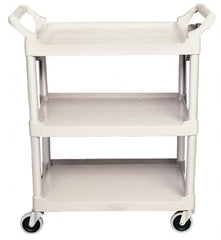 Rubbermaid - 200 Lb Capacity, 18-5/8" Wide x 33-5/8" Long x 37-3/4" High Standard Utility Cart - 3 Shelf, Plastic, Swivel Casters - Benchmark Tooling