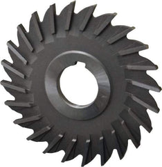 Made in USA - 4" Diam x 3/16" Width of Cut, 24 Teeth, High Speed Steel Side Milling Cutter - Straight Teeth, Uncoated - Benchmark Tooling