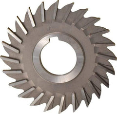 Made in USA - 4" Diam x 3/16" Width of Cut, 24 Teeth, High Speed Steel Side Milling Cutter - Straight Teeth, Uncoated - Benchmark Tooling