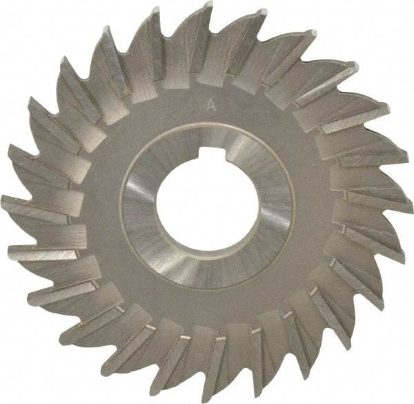 Made in USA - 4" Diam x 1/4" Width of Cut, 24 Teeth, High Speed Steel Side Milling Cutter - Straight Teeth, Uncoated - Benchmark Tooling