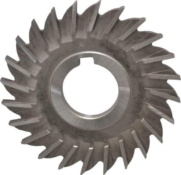 Made in USA - 4" Diam x 1/4" Width of Cut, 24 Teeth, High Speed Steel Side Milling Cutter - Straight Teeth, Uncoated - Benchmark Tooling